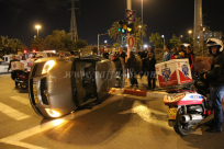  بالفيديو: اصابة 3 أشخاص بحادث طرق وانقلاب مركبة جنوب مدينة يافا